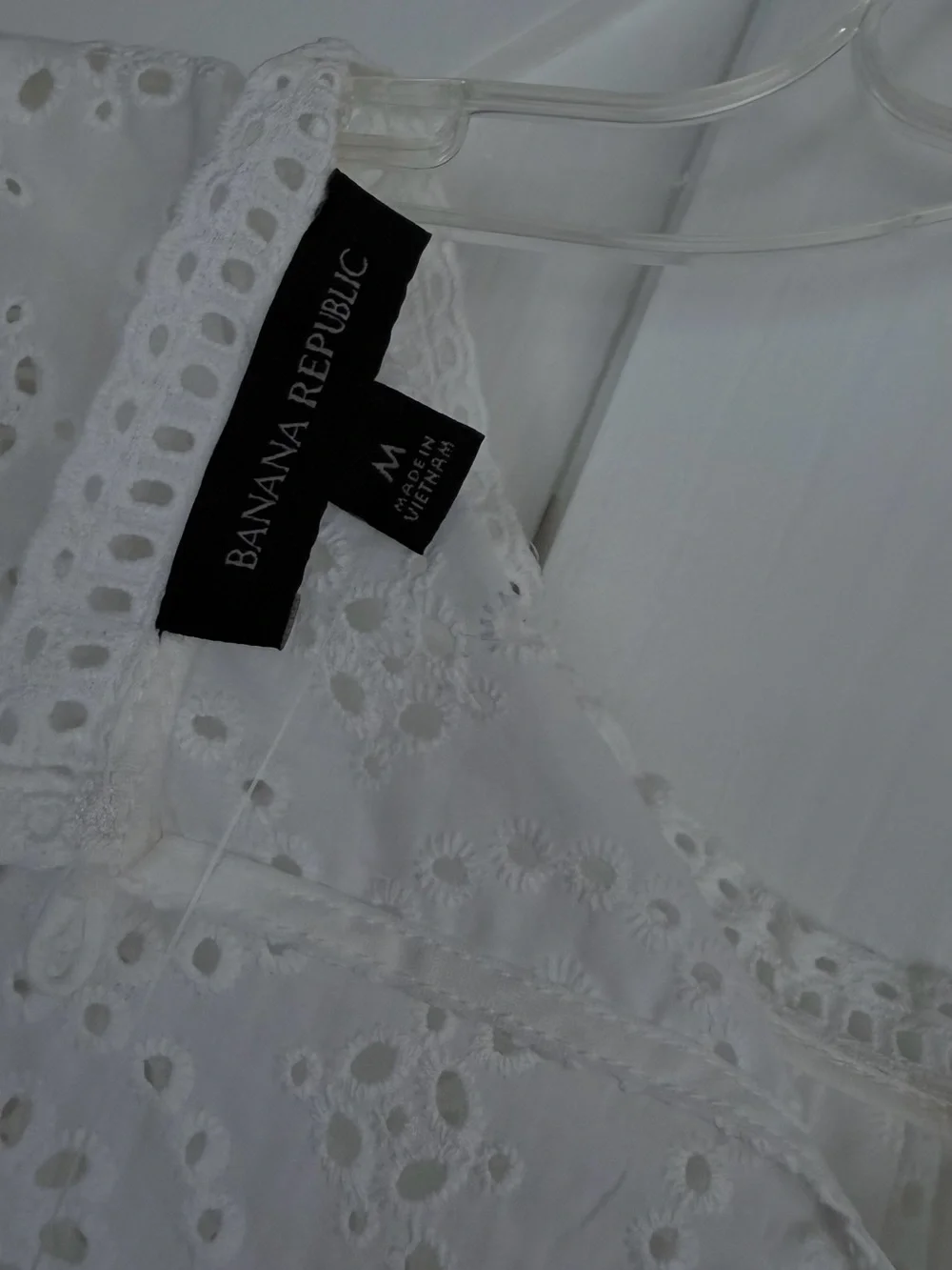 Banana Republic eyelet gathered